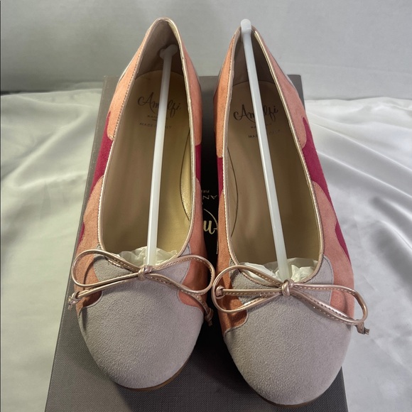 NEW AMALFI Ginevra Cashmere Pink Ballet Flats Women’s 7 Made in Italy - Picture 3 of 7